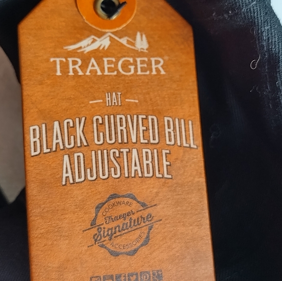 Traeger Camper Hat Grilling BBQ Black  Adjustable Leather Logo Outdoors Cap - Picture 9 of 15